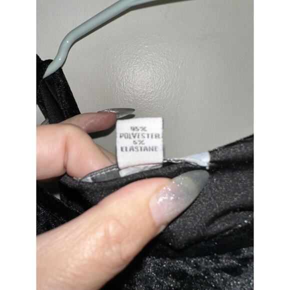 2 Velvet Dress Lot Medium Black Cotton On Silver Gray Slip Forever 21 Velour - Picture 9 of 9